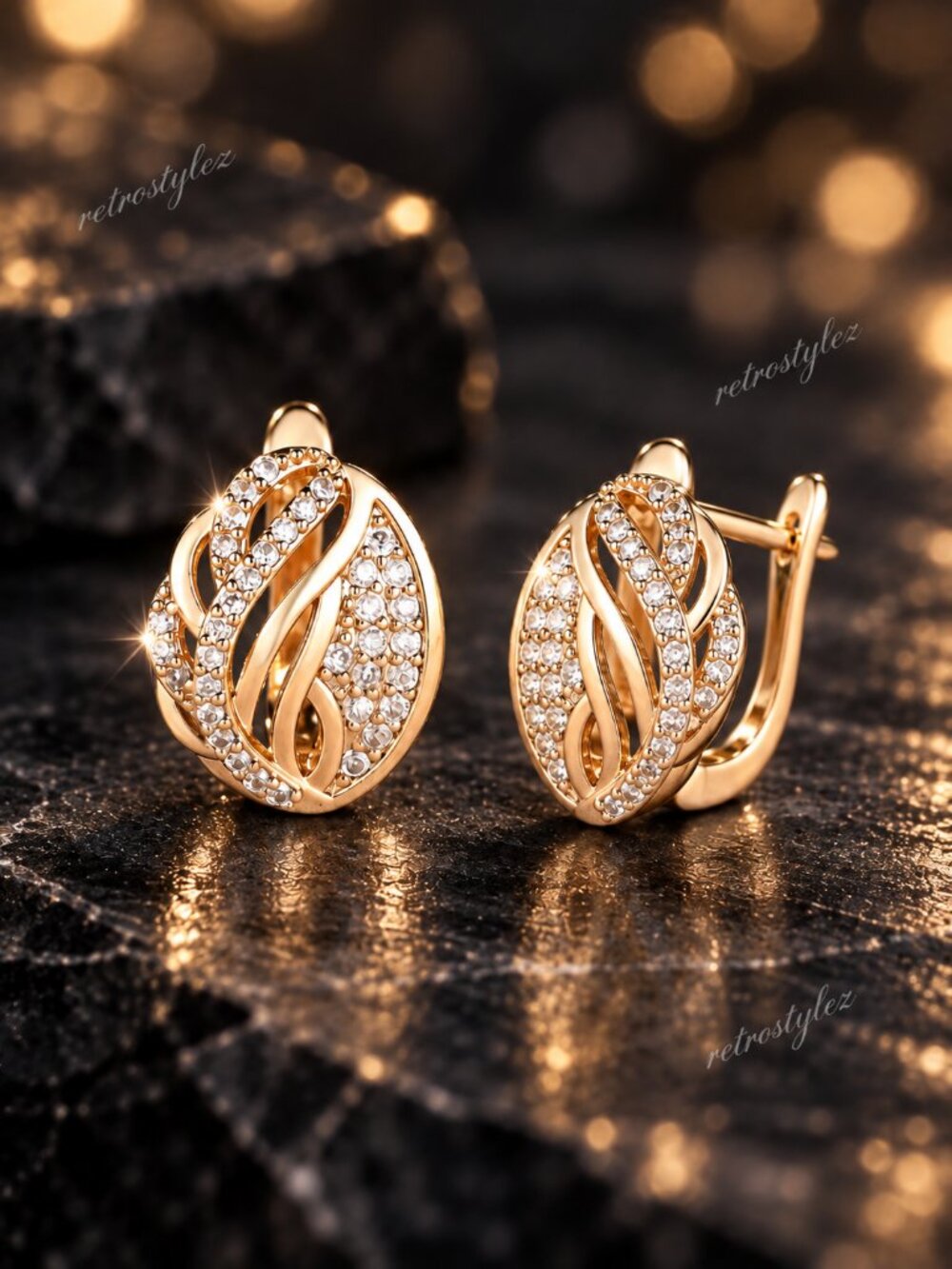 2ct Diamond Womens 14K Gold Hanging Drop Earrings Ladies New 14 K Silver Jewelry